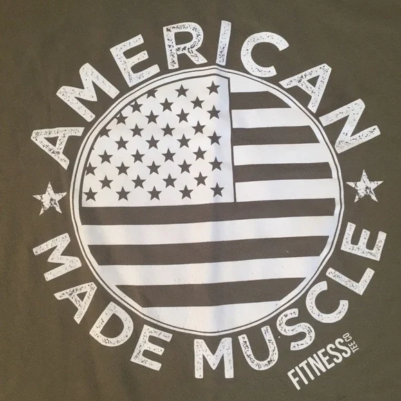 3/$20 American Made Muscle Tee Co. Olive Racerback - Picture 2 of 4